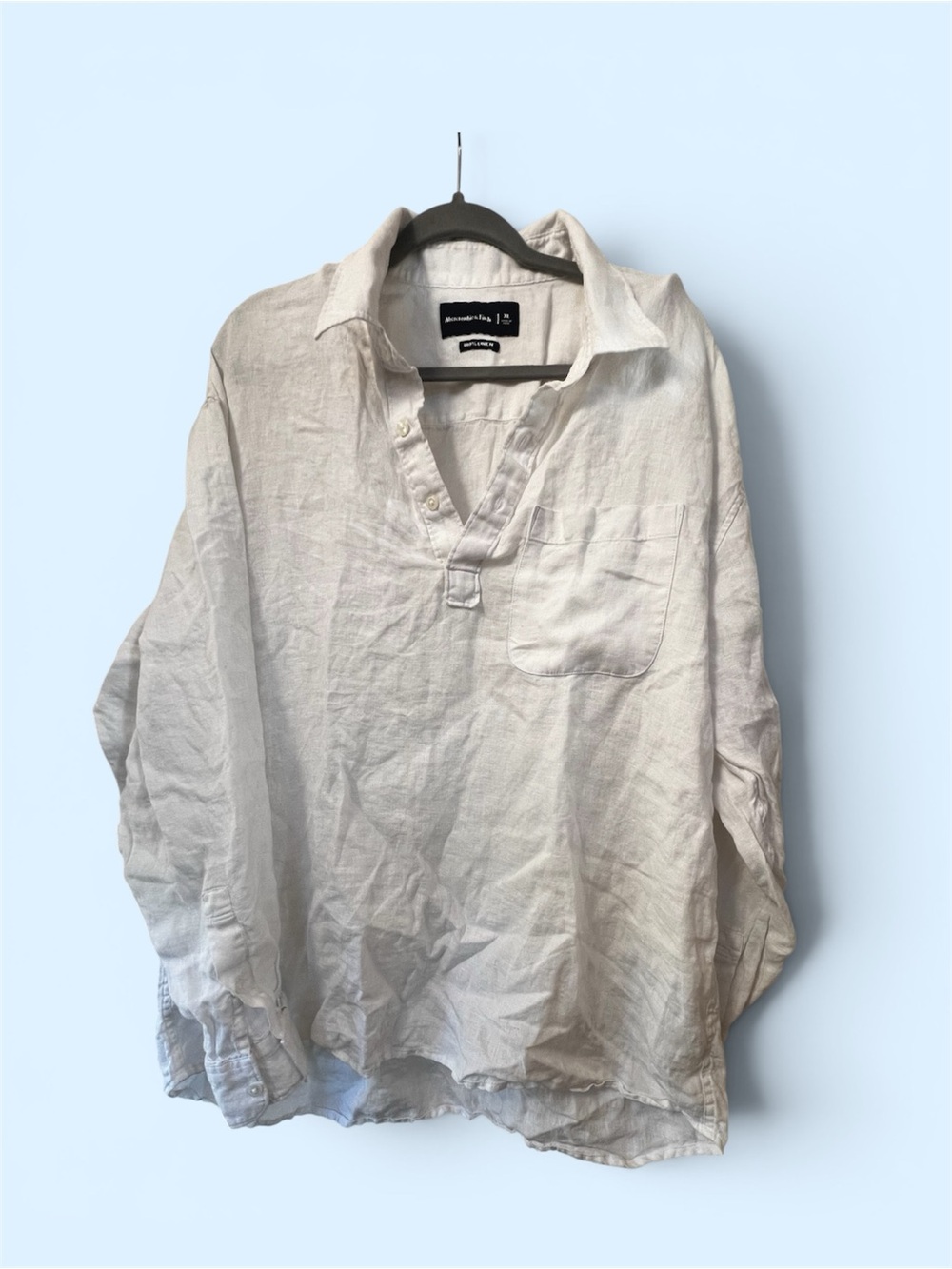 Abercrombie & Fitch 100% Linen Long-Sleeve Pullover